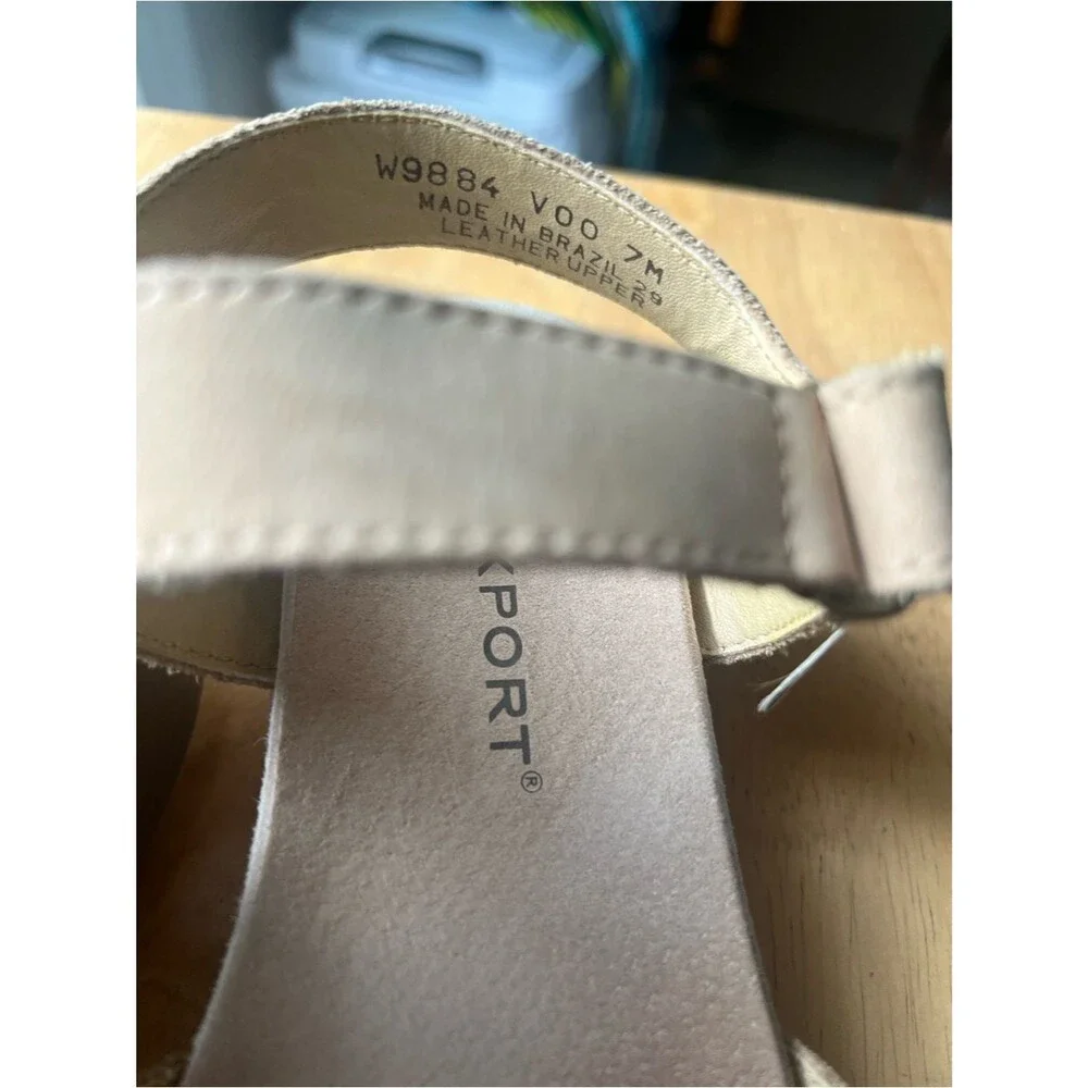 Rockport Leather Slingback 7M Taupe/Nude Neutral Sandals
